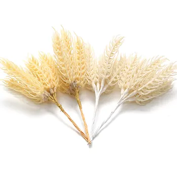 6Pcslot Wheat Ears Plastic Artificial Flower DIY Craft Wreath Gift Scrapbooking Wedding Christmas Home Decoration Fake Plants