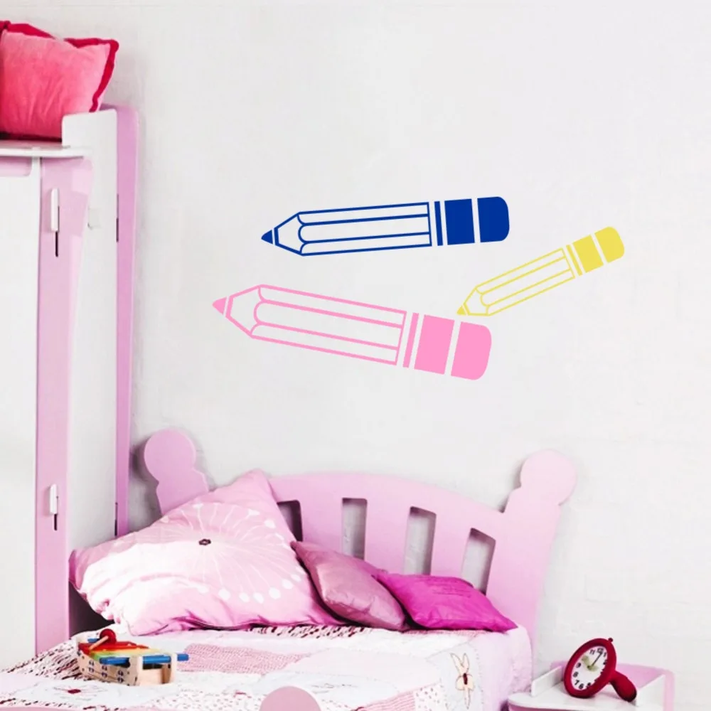 Creative DIY Colored Pencils Vinyl Art Wall Stickers for Kids Room Nursery Decorsticker for