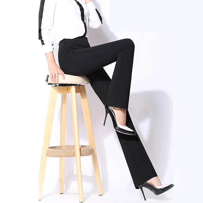 

4XL High Wasit Elegant Women's Office Pants 2018 New Large Size Stretch Casual Pants Formal Slim Trousers For Ladies S-4XL