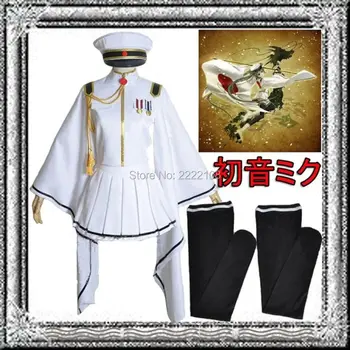 

2018 Anime Vocaloid V Miku Senbonzakura Cosplay White Costume Military Uniform Full set Halloween Costume For women Custom Made
