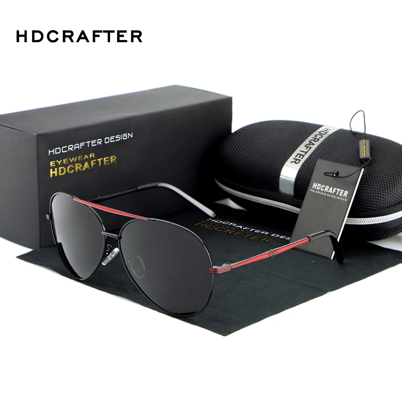 Мужские солнцезащитные очки HDCRAFTER поляризационные брендовые дизайнерские для