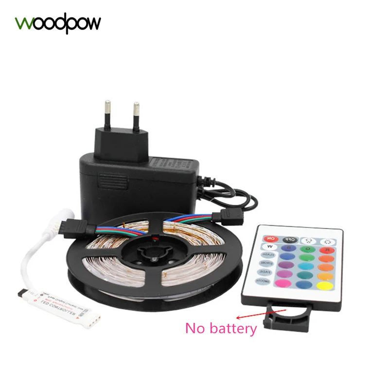 

Woodpow High Brightness 2835SMD LED Strip 5M 300leds RGB Warm White Blue Set Strip Light Waterproof DC 12V 60leds/m Diode Tape