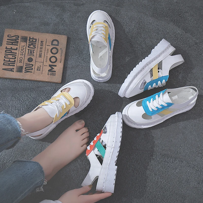 

Baotou sandals female summer 2018 literary Sen series cute cartoon hole shoes Japanese round two wear student shoes