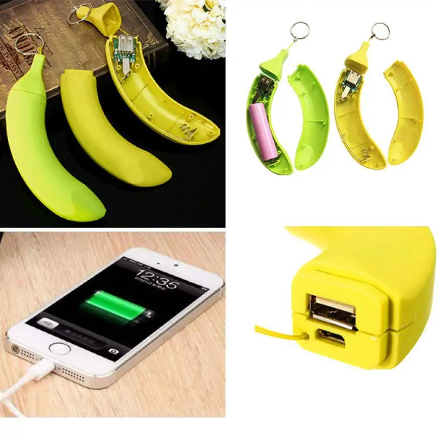 

newHigh Recommend DIY 1*18650 Banana Box Battery Power Bank Charger Box For iPhone portable charger battery not included