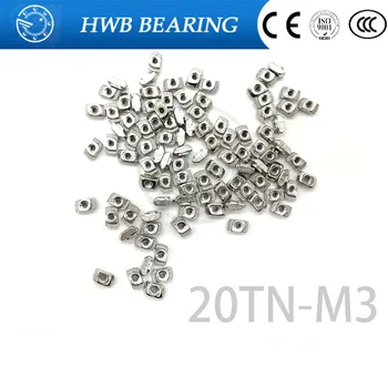 

100PCS T nut Hammer Head Fasten Nut M3 Connector Nickel Plated for 20 series Slot Groove 6