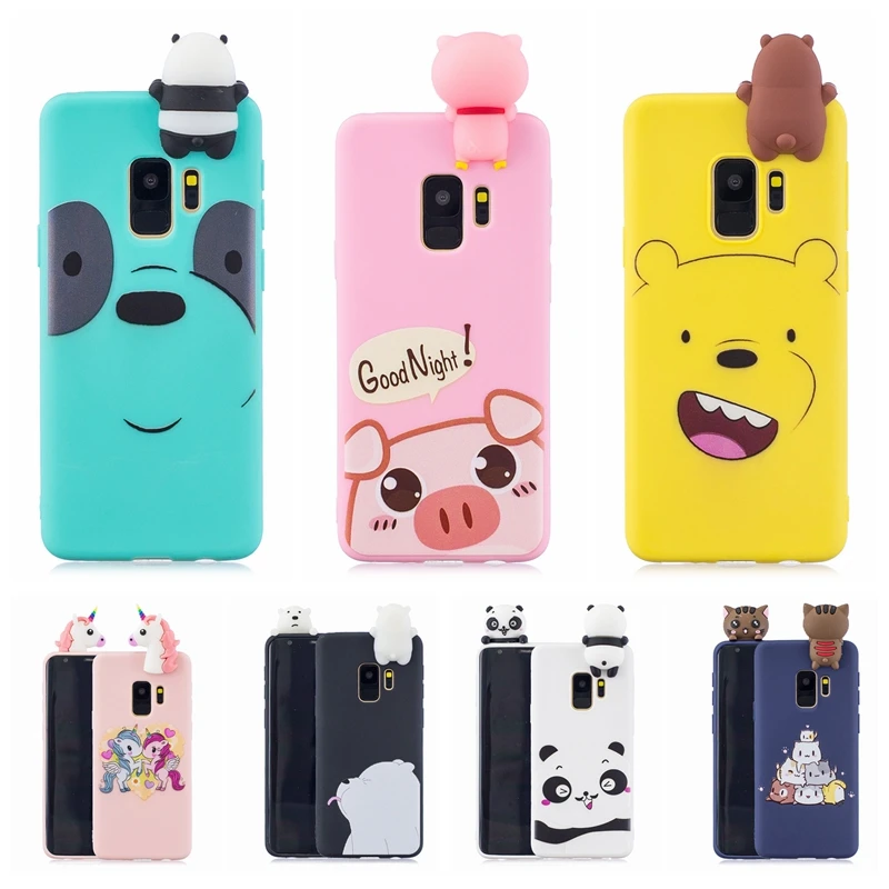 

etui for Samsung S9 Case Cover on Samsung Galaxy S9 Painted 3D Panda Bear Silicone Case for Funda Samsung S8 Plus S7 Edge Case