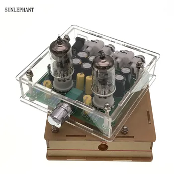 

New Arrival AC12V/1A 2.0 6J1 Pre Amplifier Board Headphone Amplifier Buffer DIY+ Acrylic DIY Case Cover Shell for 6J1