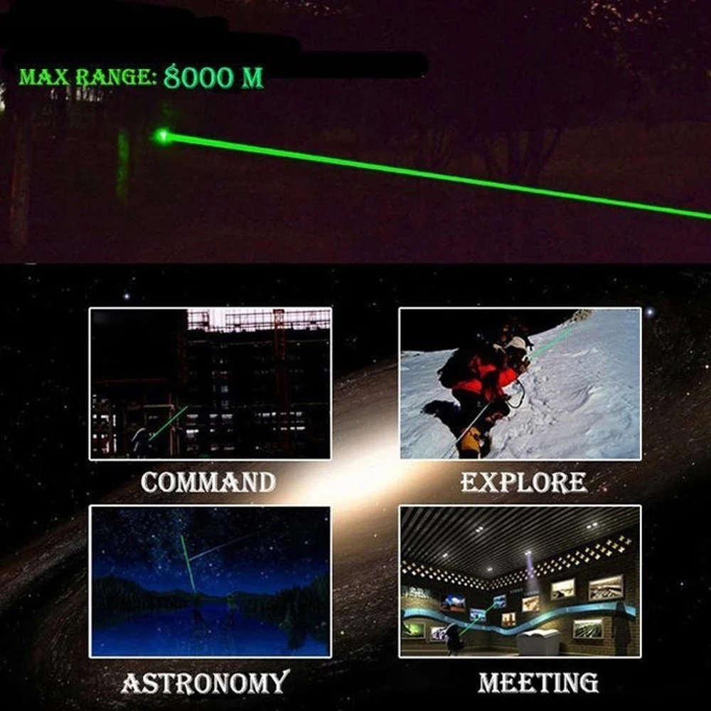 Высокая мощность зеленый лазер 303 указка 10000 м 5 мВт висячий Открытый Дальний лазерный прицел мощная Звездная головка горящая спичка