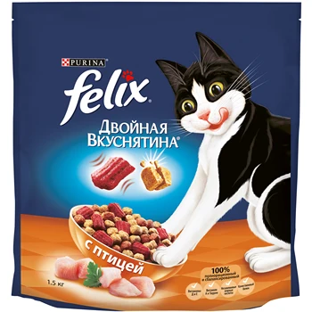 

Felix set Dry food Double Yummy, With a bird, 1.5 kg x 6 pcs.