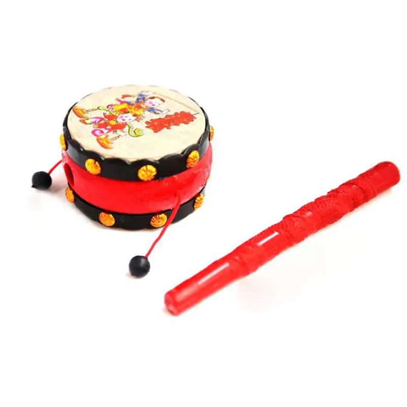 Lovely Baby Kids Rattle Drum Musical Instrument Chinese Traditional