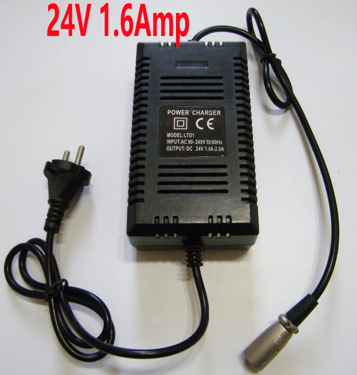 

24 Volt 1.6 Amp Battery Charger Razor Electric Scooters Electric Bikes Scooters E-bike