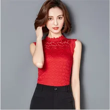 Весенние кружевные футболки без рукавов с воротником-стойкой и цветочным принтом; Женская футболка для девочек-подростков