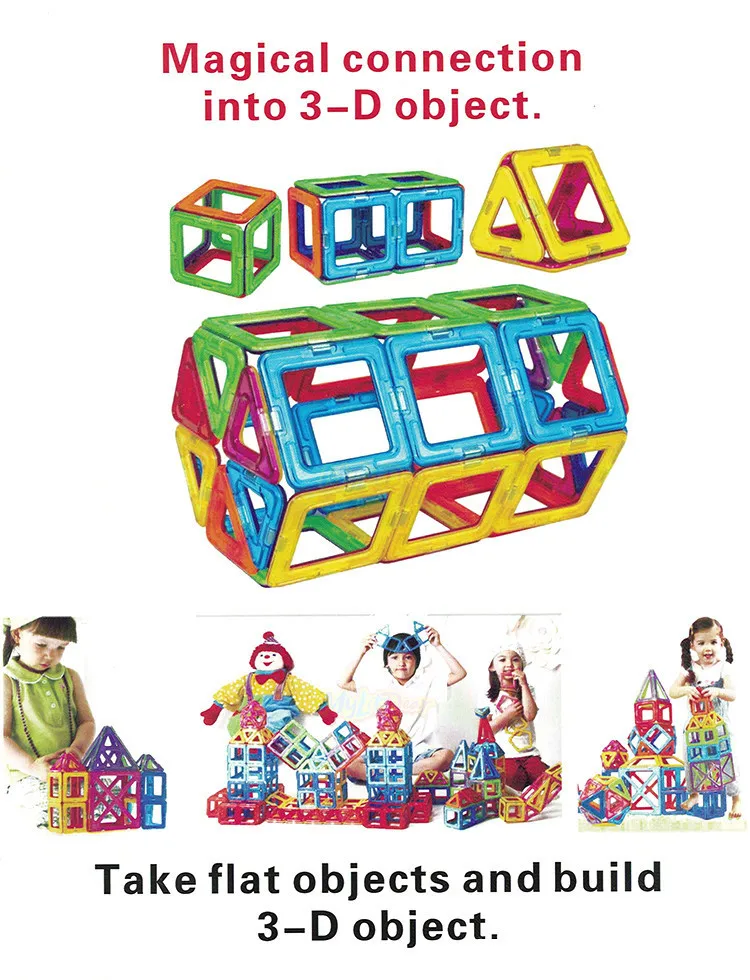 38 шт. Магнитный конструктор строительные блоки квадратный треугольник большой размер сахар многоцветный часть DIY Кирпичи Магнитный дизайнер для детей