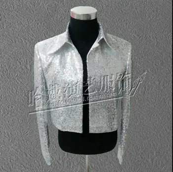 

S-XXXL New 2018 new tide male singer sequined performance suit men's suit jacket DJ stage costumes plus size