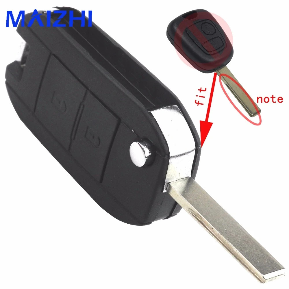

jingyuqin 2 Button HCA Blade Modified Car Key Fob Shell Case For Citroen C1 C2 C3 C4 C5 C6 C8 Peugeot 207 307 407 507 607 807