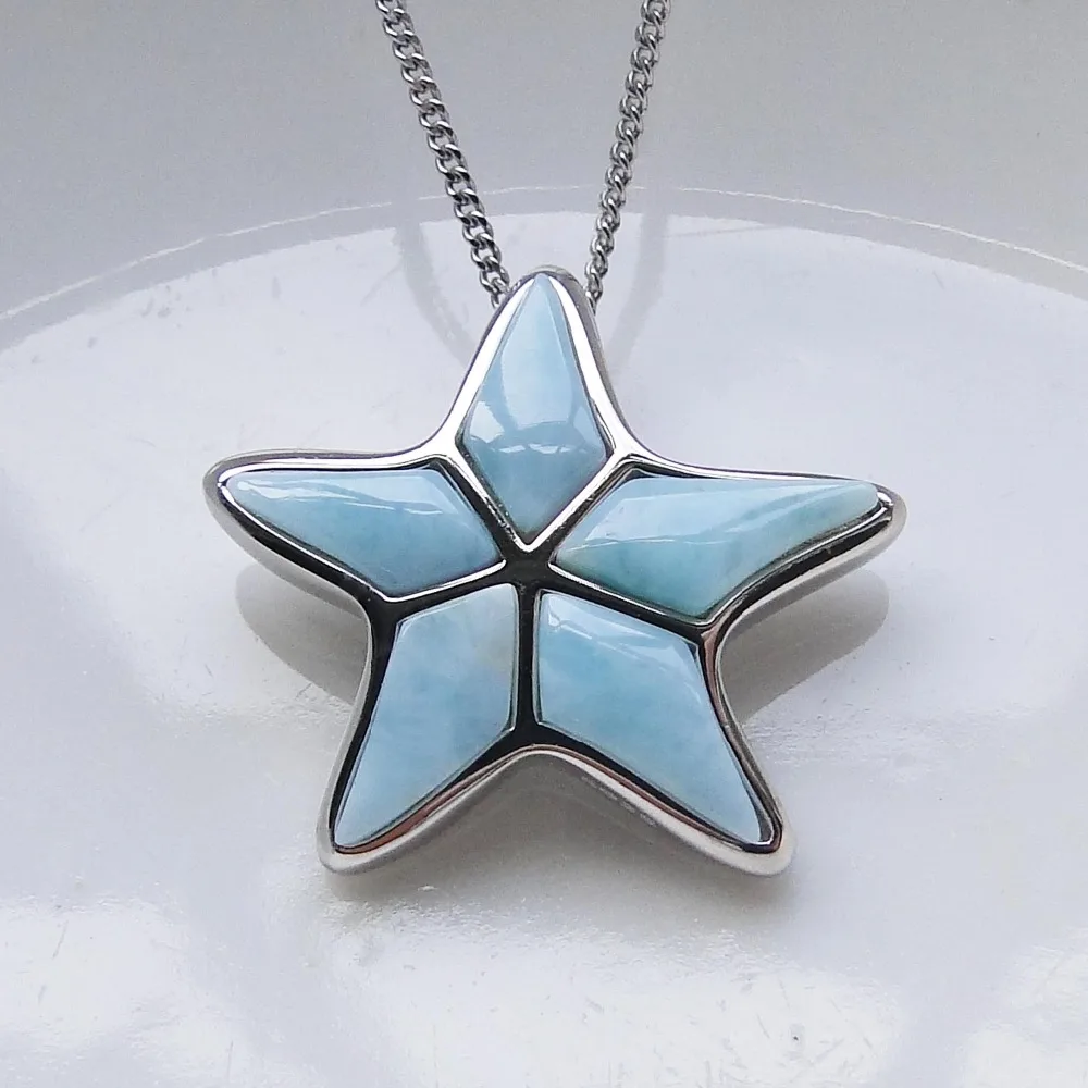 Новый дизайн подвеска из стерлингового серебра 925 пробы larimar s тонкая Морская