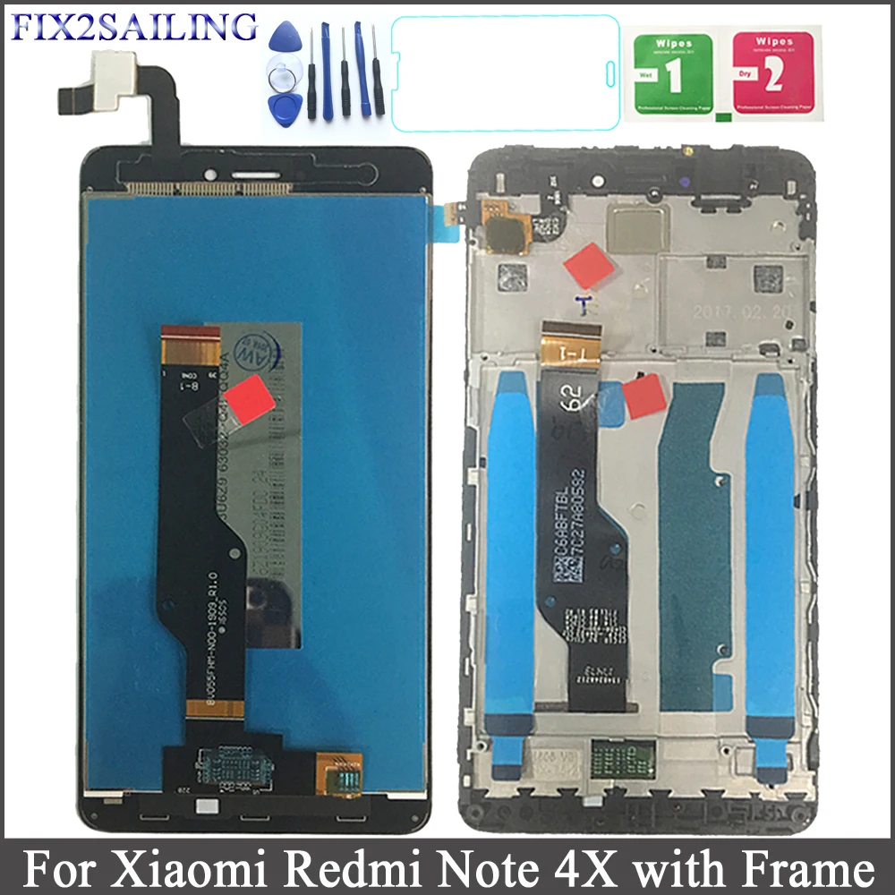 

For Xiaomi Redmi Note 4X LCD Display Touch Screen Replacement with Frame for Redmi Note 4X/4 Global Snapdragon 625 Octa Core