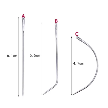 

Hand Repair Sewing Needles Threader Upholstery Carpet Hair Weft Extension Weaving Type Curved Thread Sewing Salon styling tools