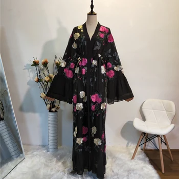 

Ramadan Kimono Abaya Robe Femme Dubai Cardigan Muslim Dress Women Kaftans Caftan Marocain Qatar Elbise Turkish Islamic Clothing