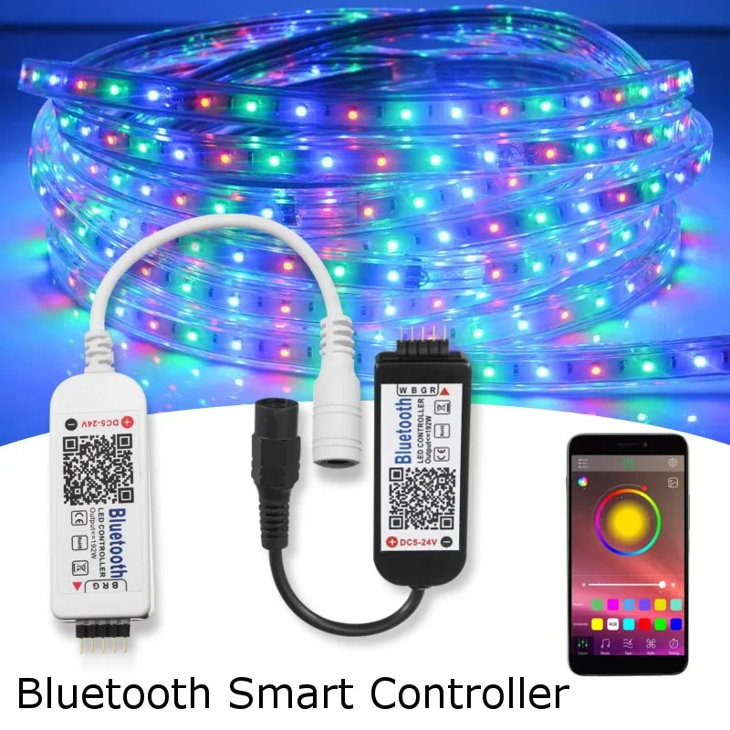 

Smuxi 5 Pins DC2.1V Mini Bluetooth LED RGB Strip Light Controller iOS APP Remote Controler For LED Strip