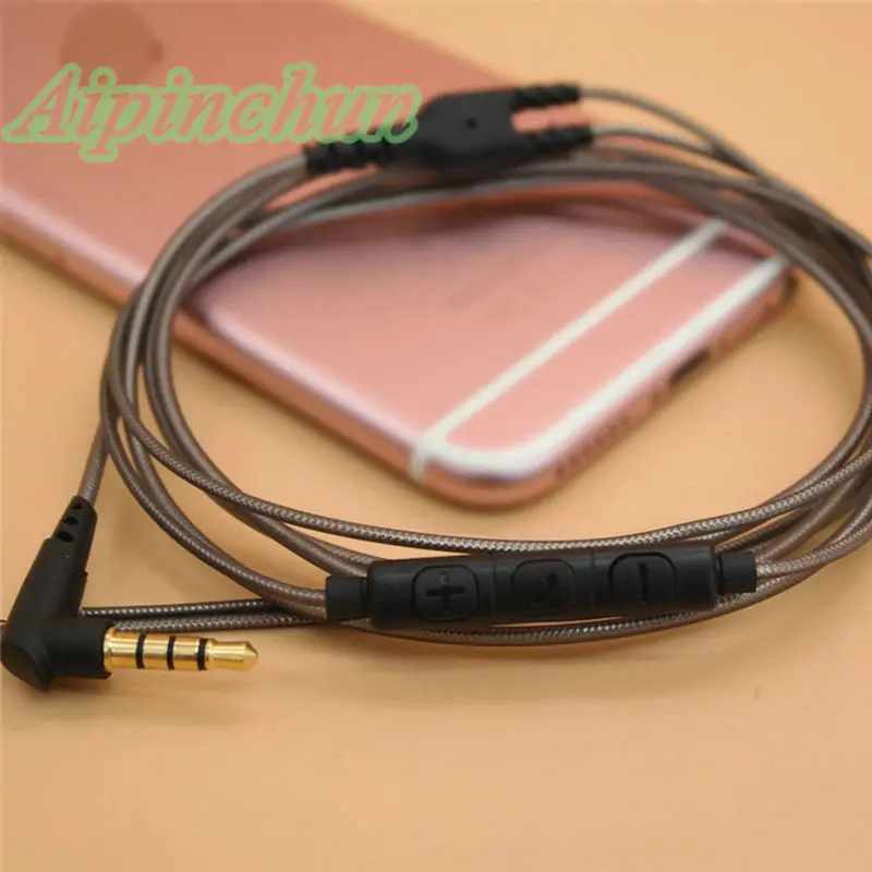 Aipinchun 3,5 мм DIY наушники аудио кабель с микрофоном контроллер 126 см Ремонт Замена провода наушников CTIA стандартный разъем AA0203
