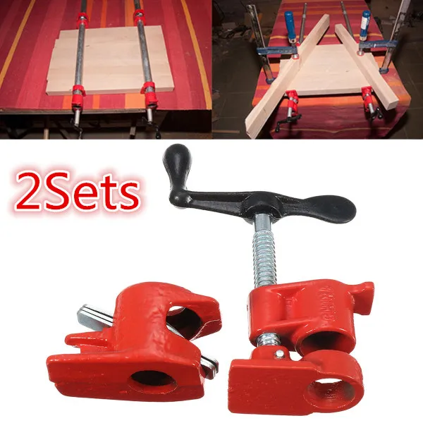 

1/2'' Wood Gluing Pipe Clamp Set Heavy Woodworking Cast Iron Clamp Clip Tool Set Fixture Carpenter Hardware Tools