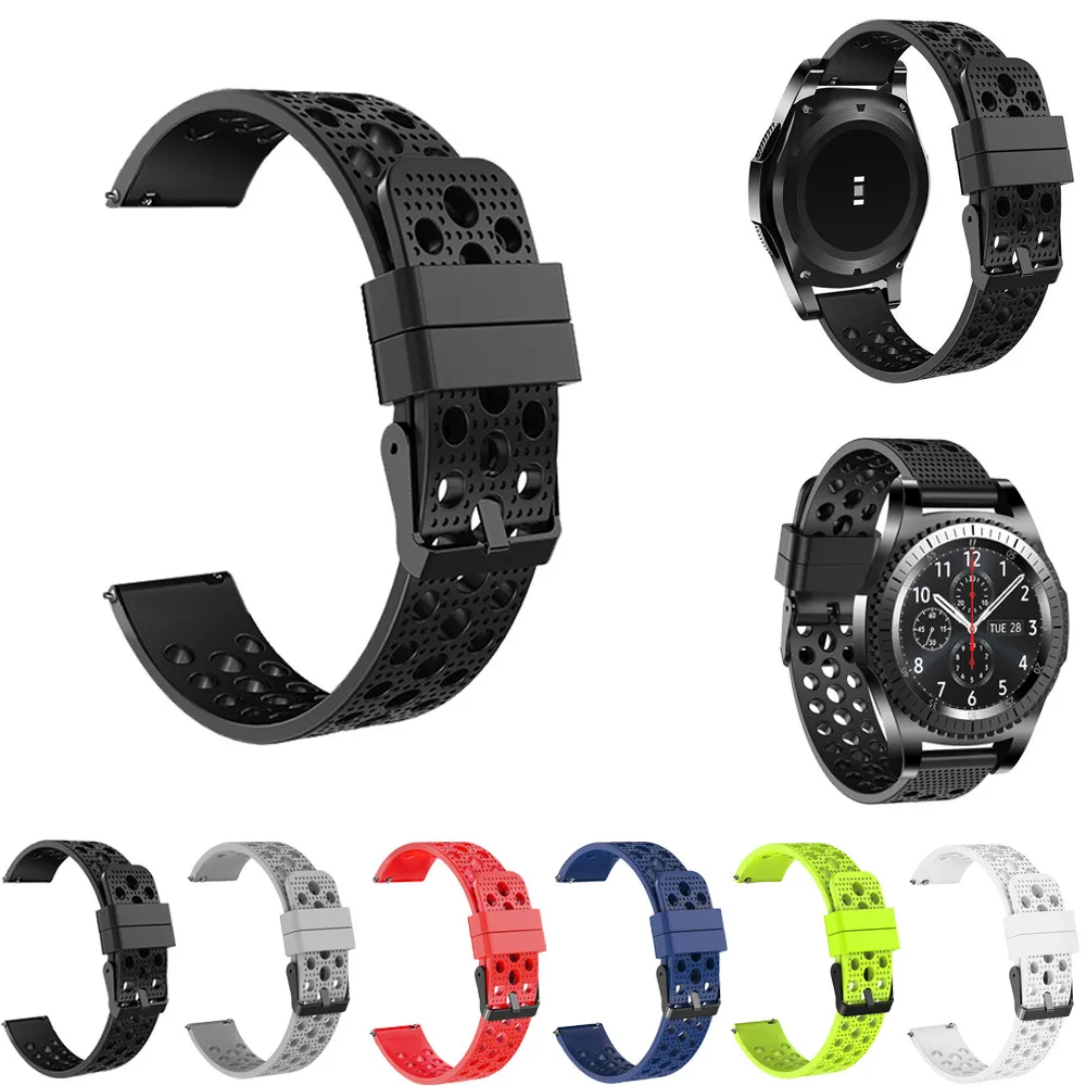 

Colorful Soft Silicone Replacement Sport Band Silicone Bracelet Strap Watch Band For Samsung Gear S3 Frontier Classic 22mm