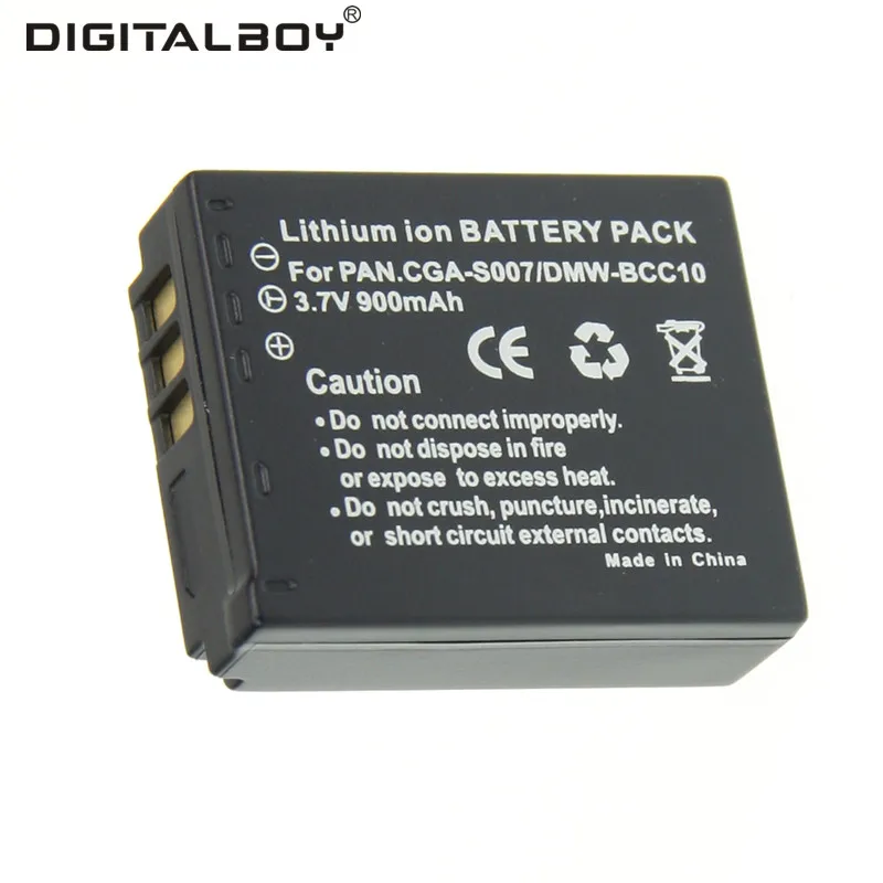 Настоящее Ёмкость 1 шт. 900 мАч 3.7 В CGA S007 DMW BCD10 cgas007 для Panasonic DMC TZ1 TZ2 TZ3 TZ4 TZ5 tz11 tz15 tz24