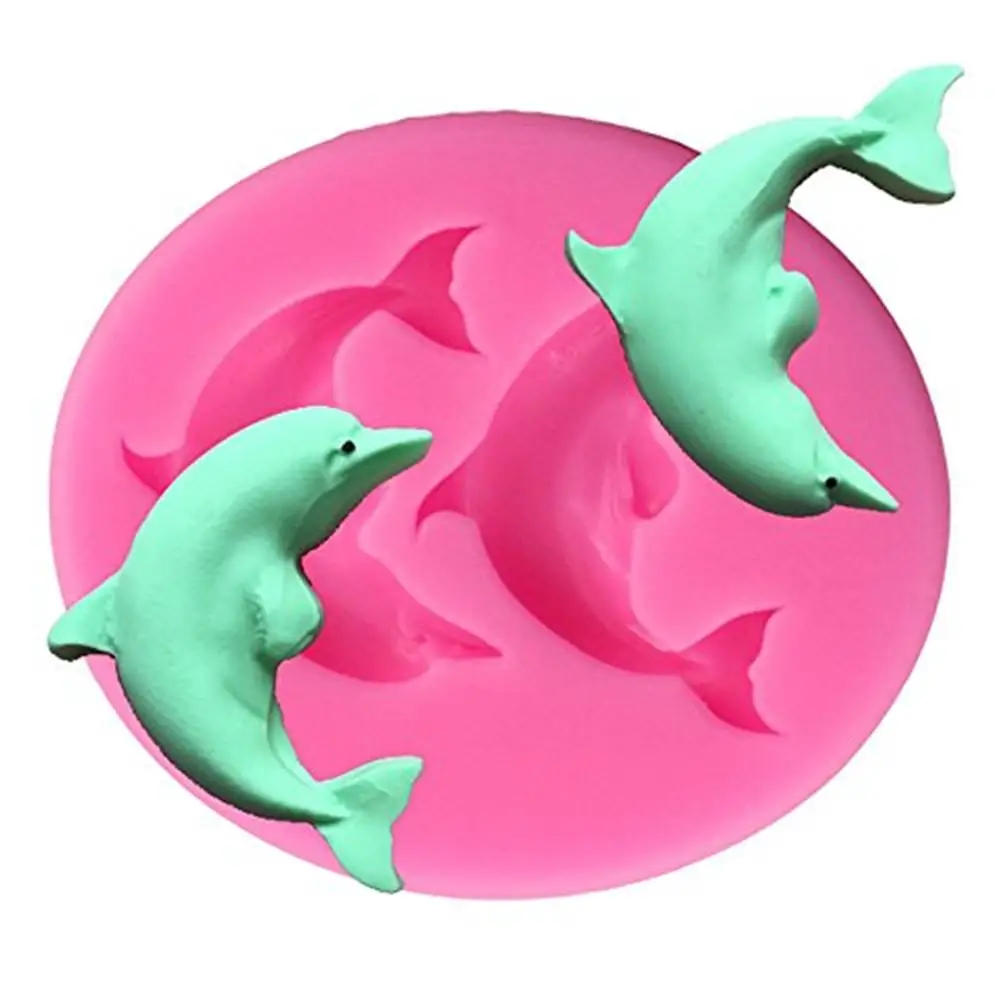 

3D Dolphin Style Food Grade DIY Silicone moulds for Cake Decoration Tools Polymer Clay Craft Molds Handmade Soap Chocolate Form