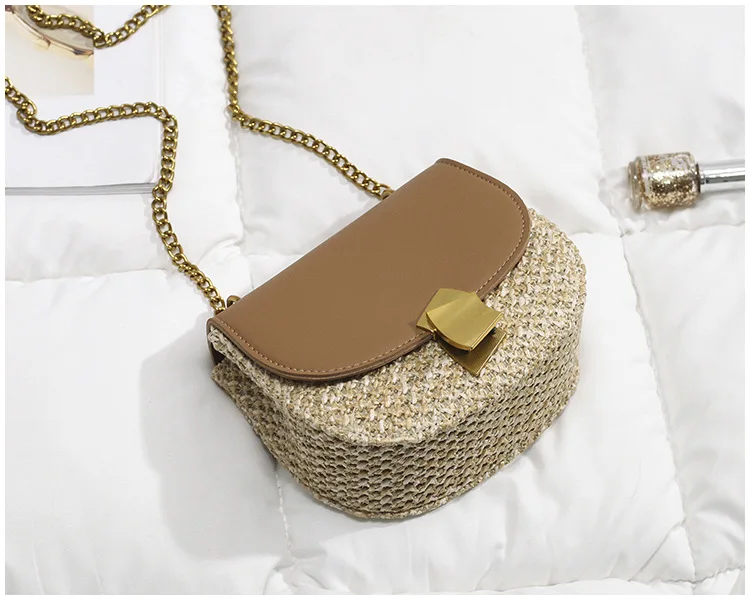 

Fashion Versatile Simple Style Beach Traveling Crossbody Bag New 2019 Women's Fashion Vintage Linen Straw Messenger Bag Lady