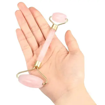 

Natural Rose Crystal Quartz Facial Massage Roller Double Head Jade Stone Face Anti Wrinkle Slimming Beauty Health Care Tools