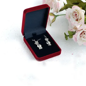 

Upscale 10pcs Red Velvet jewelry box organizer for Necklace Earrings Ring Gift package Box jewelry Display Box 2018