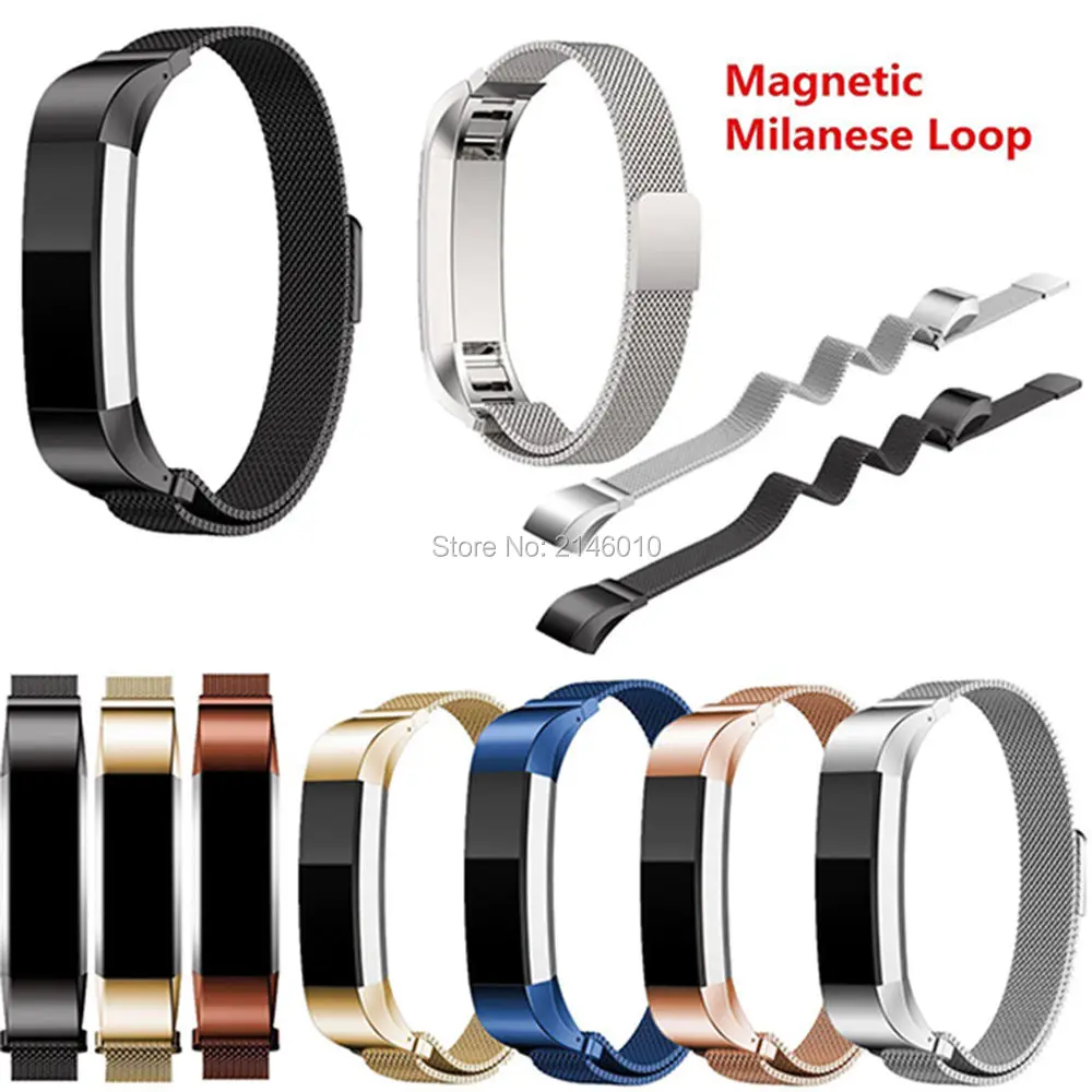 

14MM Magnetic Milanese Loop Replacement Mesh Stainless Steel Watch Band Quick Release Bracelet For FitBit Alta Tracker