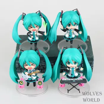 

4 Pcs/Set Japan Anime Hatsune Miku Figure PVC Action Figure Guitar Music Ver. Model Collectible Brinquedos Kids Toys Juguetes