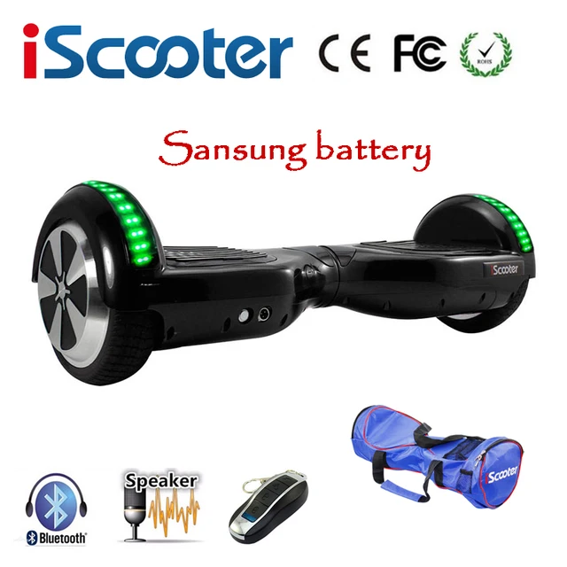 Best price at $200 Cheap Sansung Battery Electric Scooter Hoverboard6.5 inch Two Wheels Self Balancing Scooter Electric Skateboard hoverboards With LED