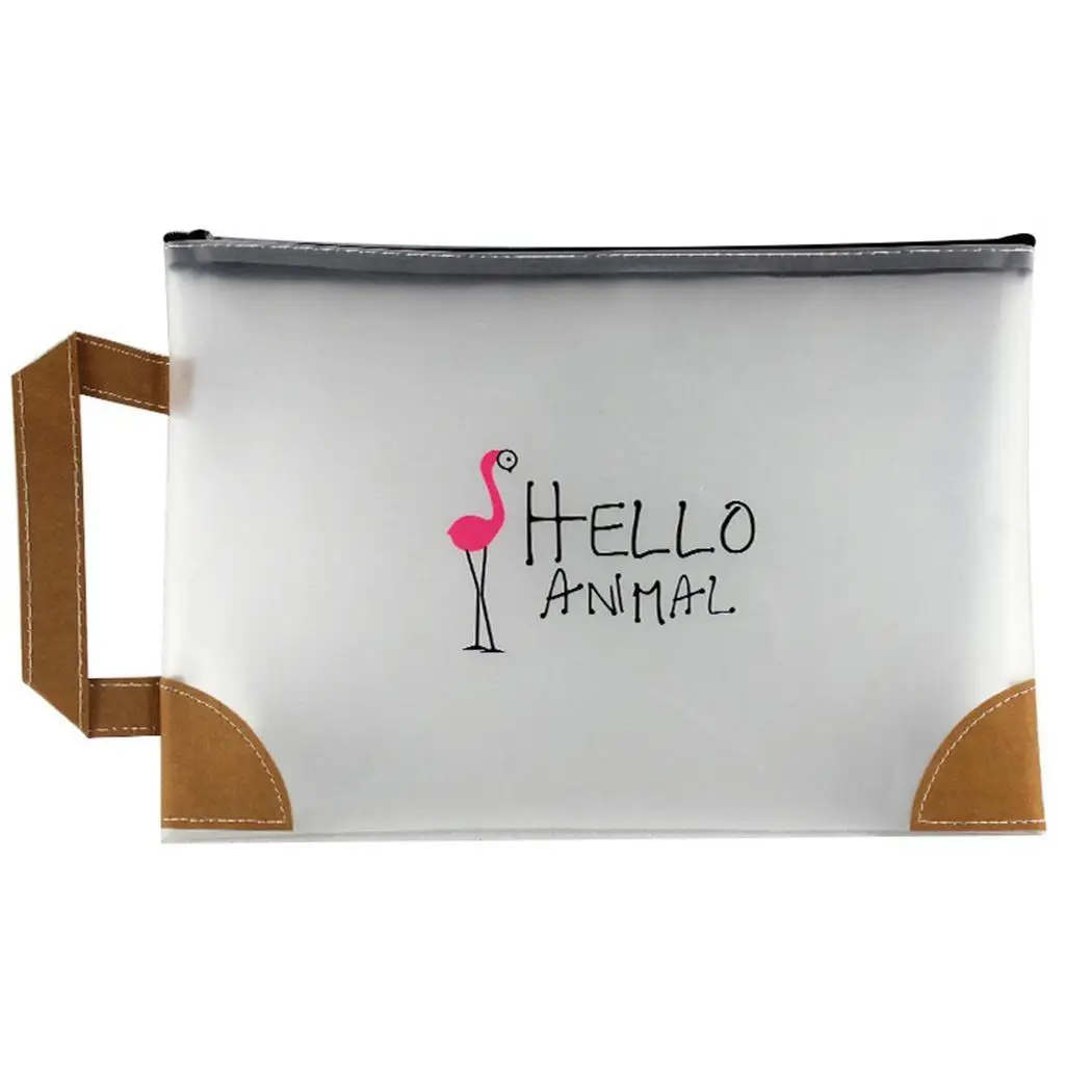 

Durable Print Zipper Closure Stationery Foldable Storage, File Seal Storage Bag Transparent