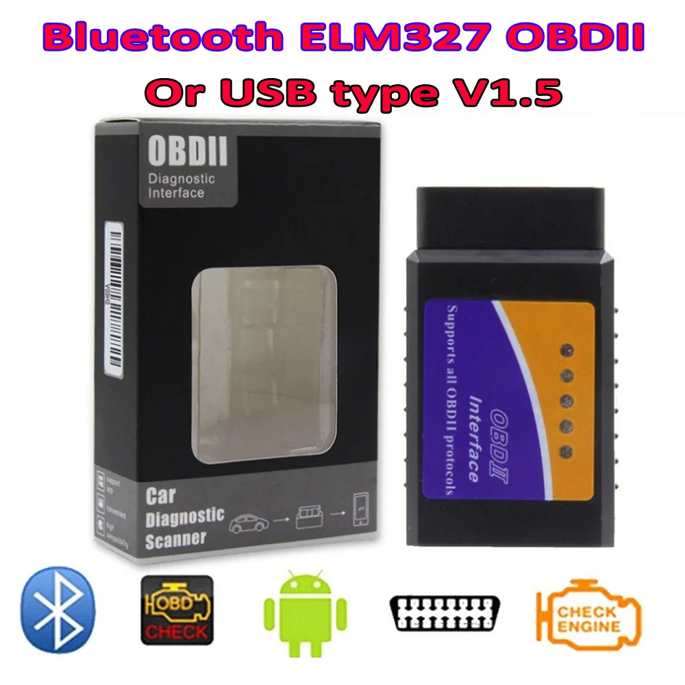Лучший новый V1.5 ELM 327 Bluetooth ELM327 OBDII / OBD2 Версия 1 5 фото устройство считывания