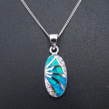 Новинка 925 серебряные ювелирные изделия повседневная одежда подвески Синий огненный опал подвесные женские украшения без цепочки онлайн для женщин