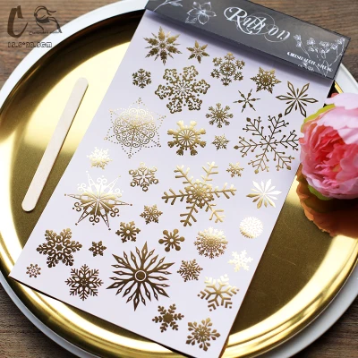 

KSCRAFT Foil Snowflake/Letters Rub On for Scrapbooking Happy Planner/Card Making/Journaling Project
