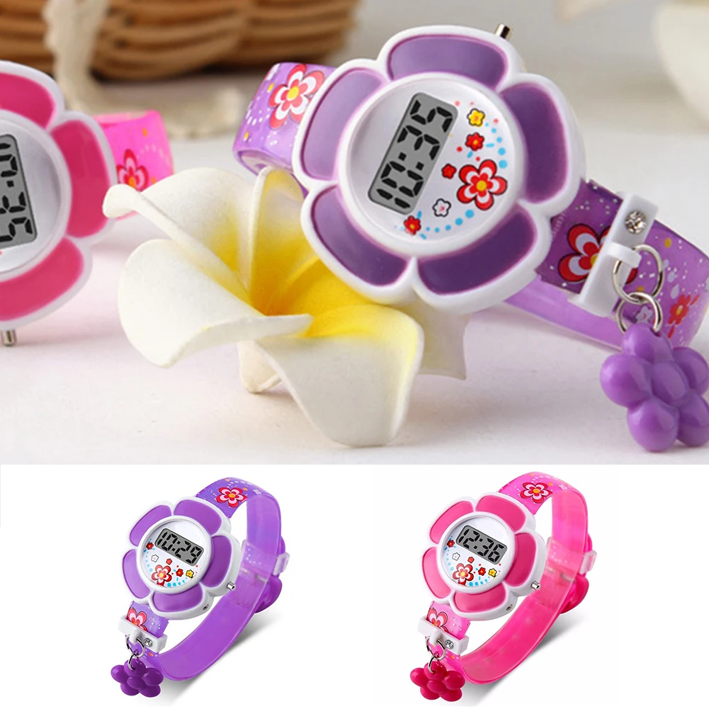 

Pink Kids Watches Flower Cute Children Watches Cartoon Silicone Digital Wristwatch For Kids Boys Girls Wrist Watches Relogio