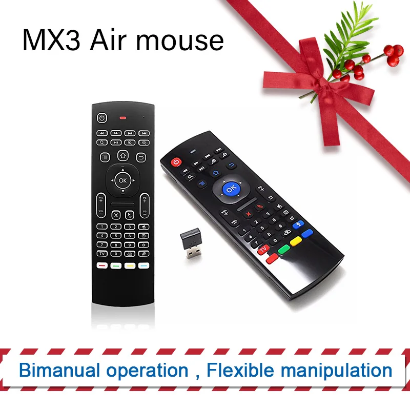 MX3 клавиатура air mouse Голосовая подсветка Английский Русский 2 4G беспроводной rd