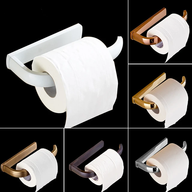 Tuqiu Toilet Paper Holder Black and Gold Tissue Paper Holder Brass Rose  Gold Paper Roll Holder
