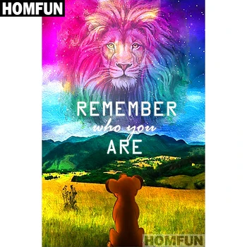 

HOMFUN Full Square/Round Drill 5D DIY Diamond Painting "Lion sky" Embroidery Cross Stitch 5D Home Decor Gift A01325