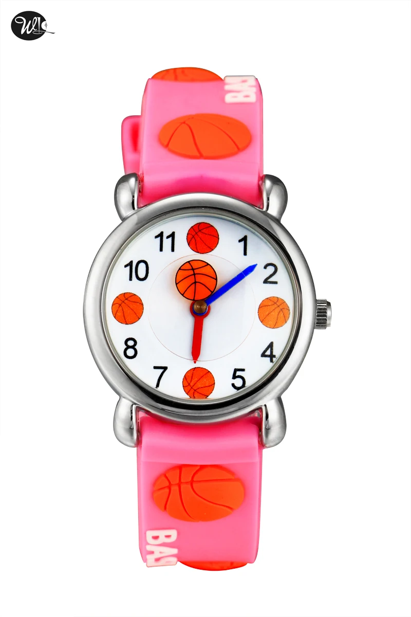 WL3D Детский мультфильм Водонепроницаемый кварцевые часы дети студент баскетбол спортивные часы подарок на день рождения для мальчиков и девочек кварцевые часы