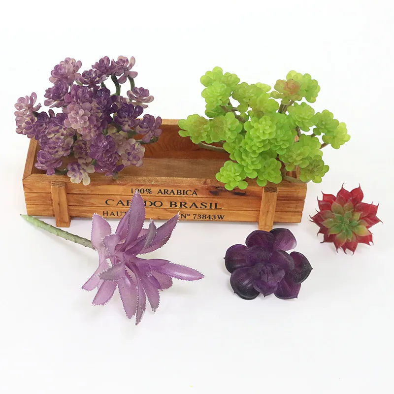 Flone High Quality Artificial Plants Succulents Lotus Mini Green Simulation Plant Home Office Garden Fake Flower Decoration (1)