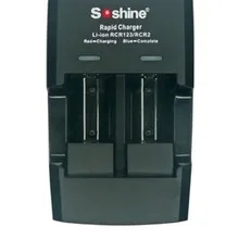 SOSHINE 2 слота 16340 17355 14520 CR123 CR2 литиевая батарея 3,7 V умное зарядное устройство для быстрой зарядки