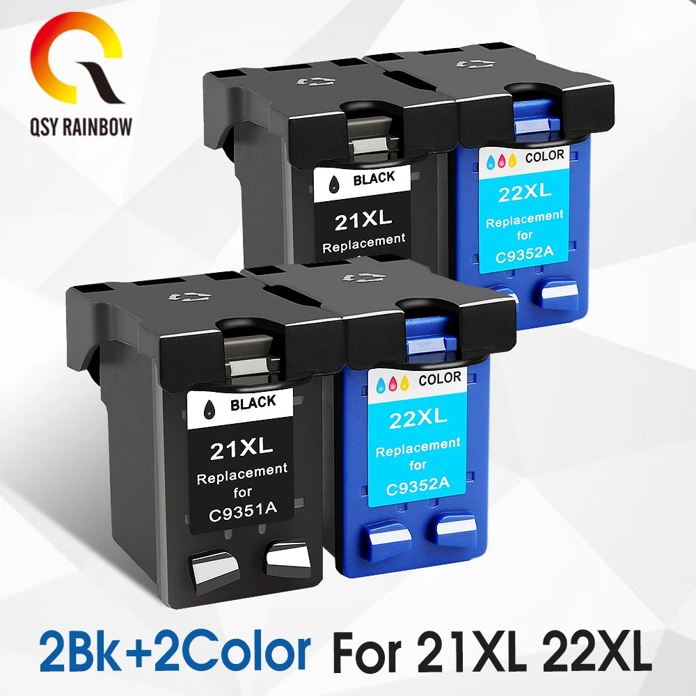 QSYRAINBOW совместимый чернильный картридж для hp 21 21XL 22XL с чернилами HP Deskjet 3915 1530 1320 1455