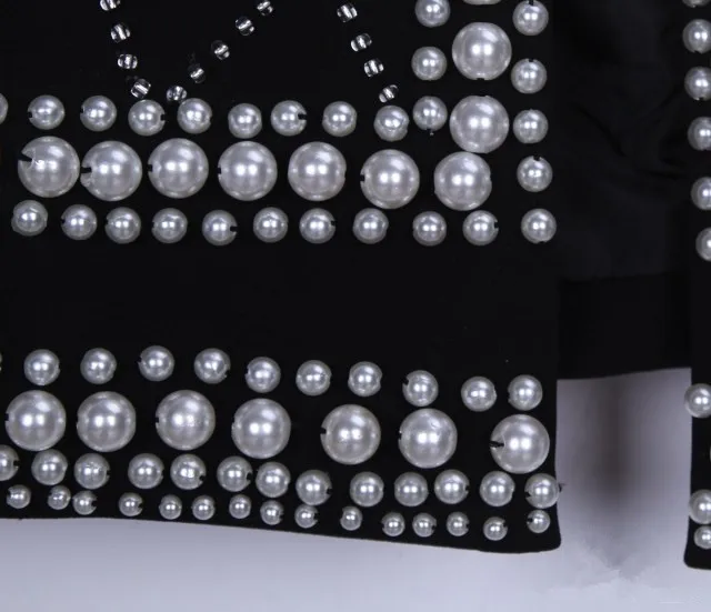 High quality luxury embroidered pearls jackets Fashion women slim fit short coat S219