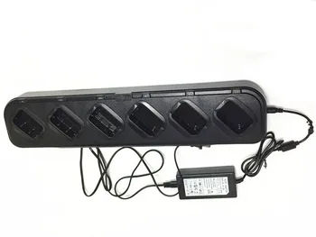 

6 and 1 charged battery connected for baofeng UV5R UV5RE UV5RO two radio transmitters