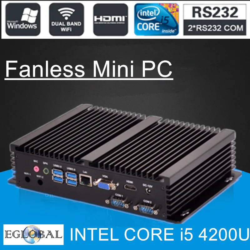 Buy Fanless Mini PC i5 4200U i3 500U 4010U Industrial
